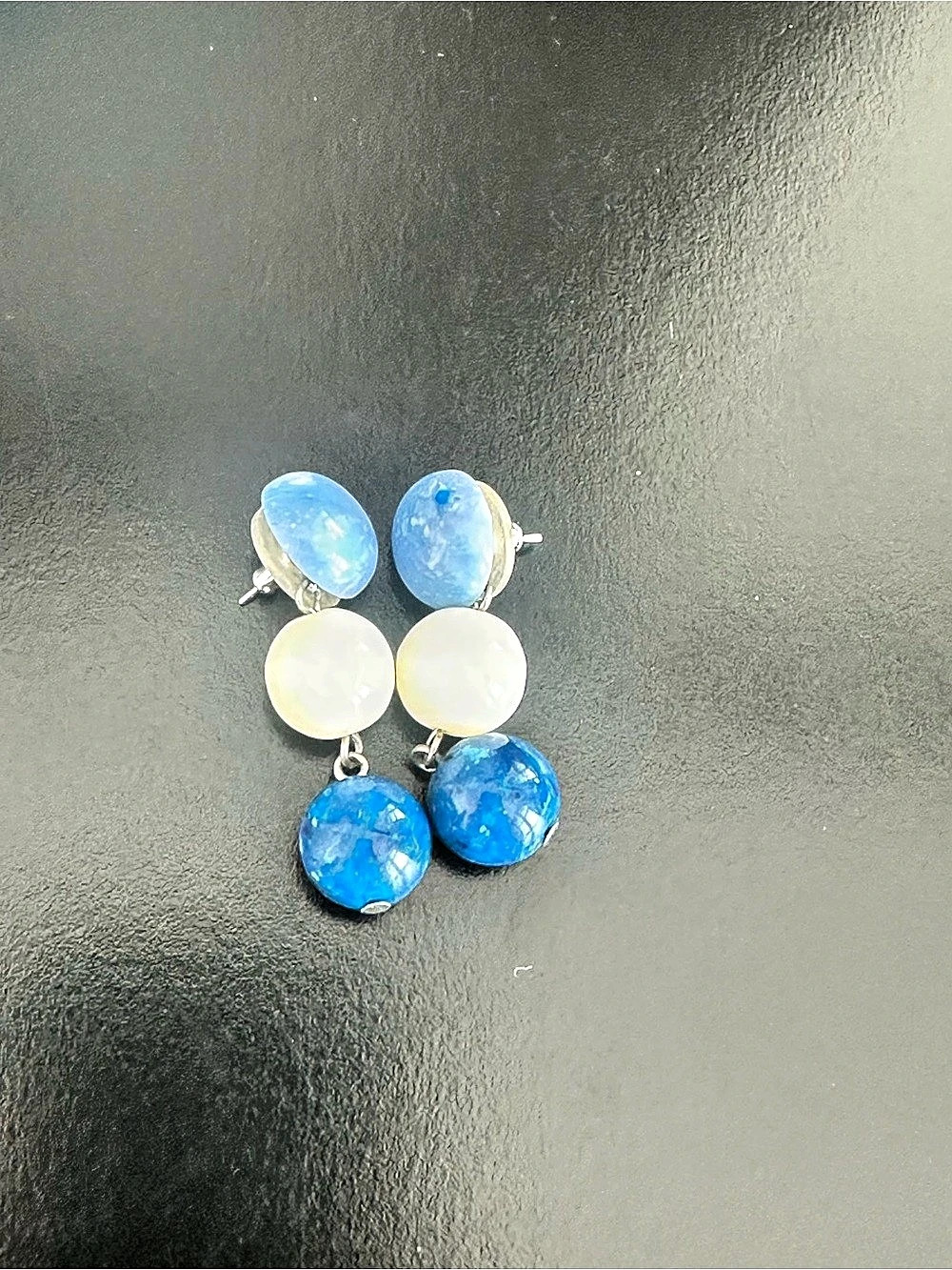 Blue & White Dangle Earrings